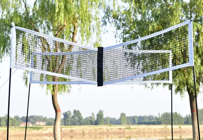 Rede de treino de voleibol indoor com marcações