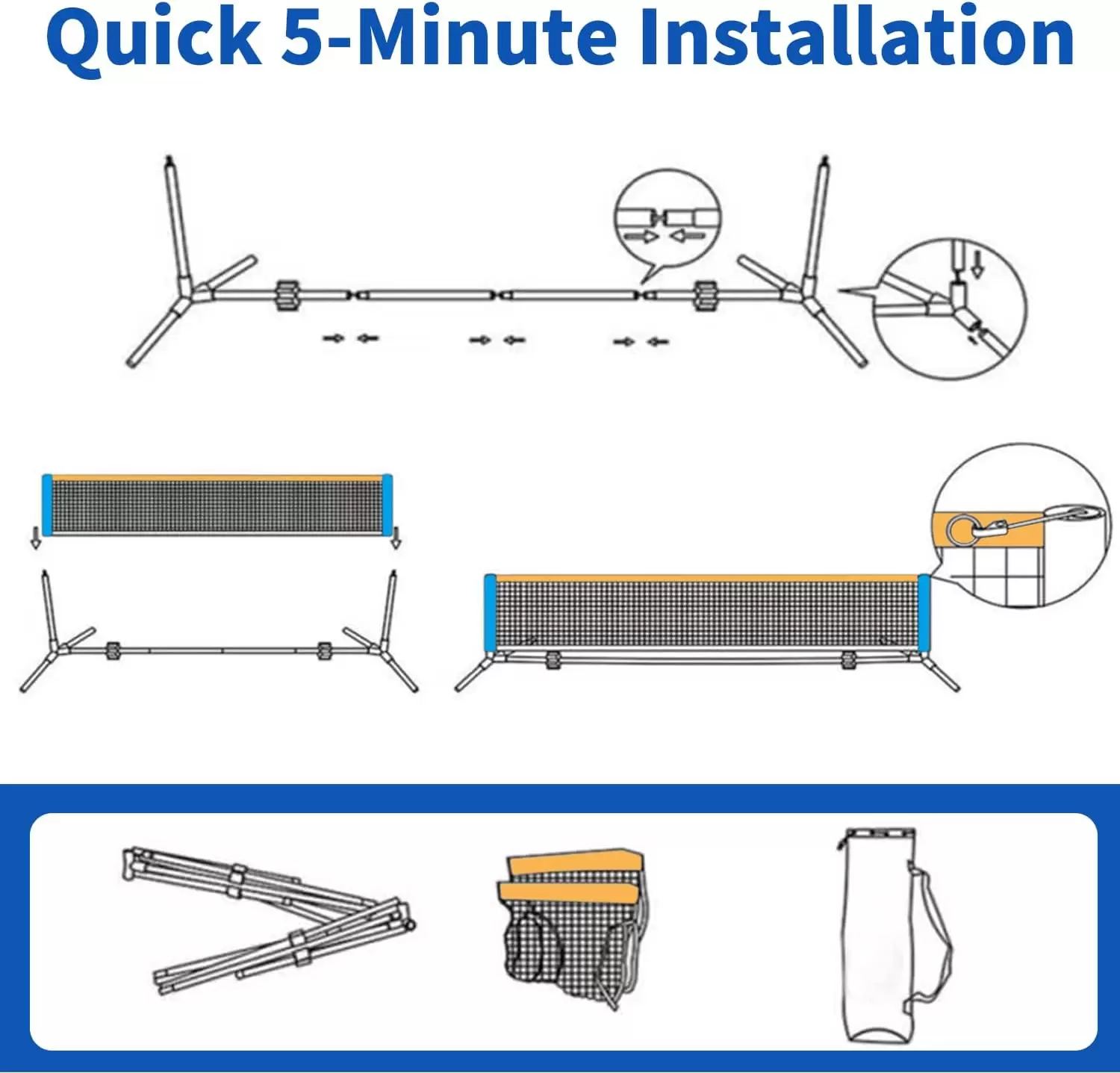 Rede dobr&aacute;vel Mini Pickleball