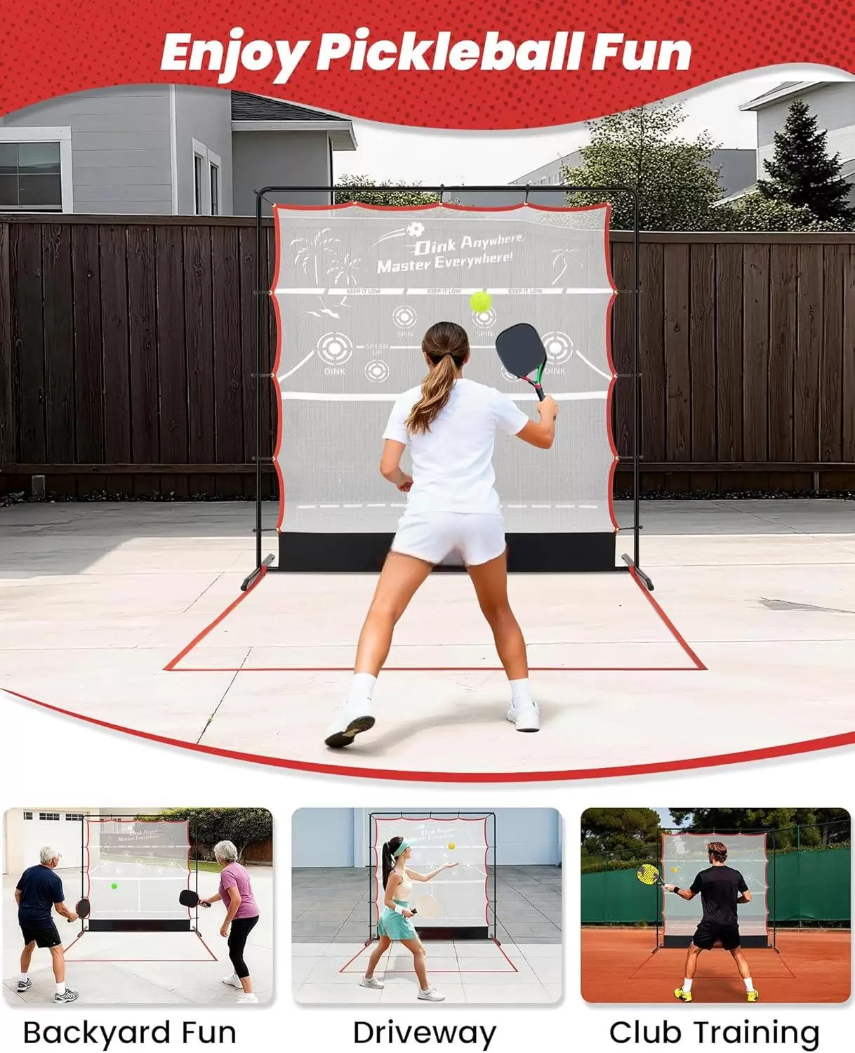 Pickleball II em tubo de a&ccedil;o 2 em 1 de 6*6 p&eacute;s
