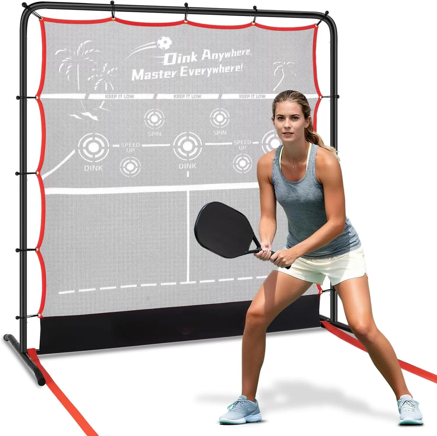 Pickleball II em tubo de a&ccedil;o 2 em 1 de 6*6 p&eacute;s