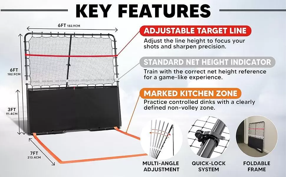 Pickleball III em tubo de a&ccedil;o 2 em 1 de 6*6 p&eacute;s