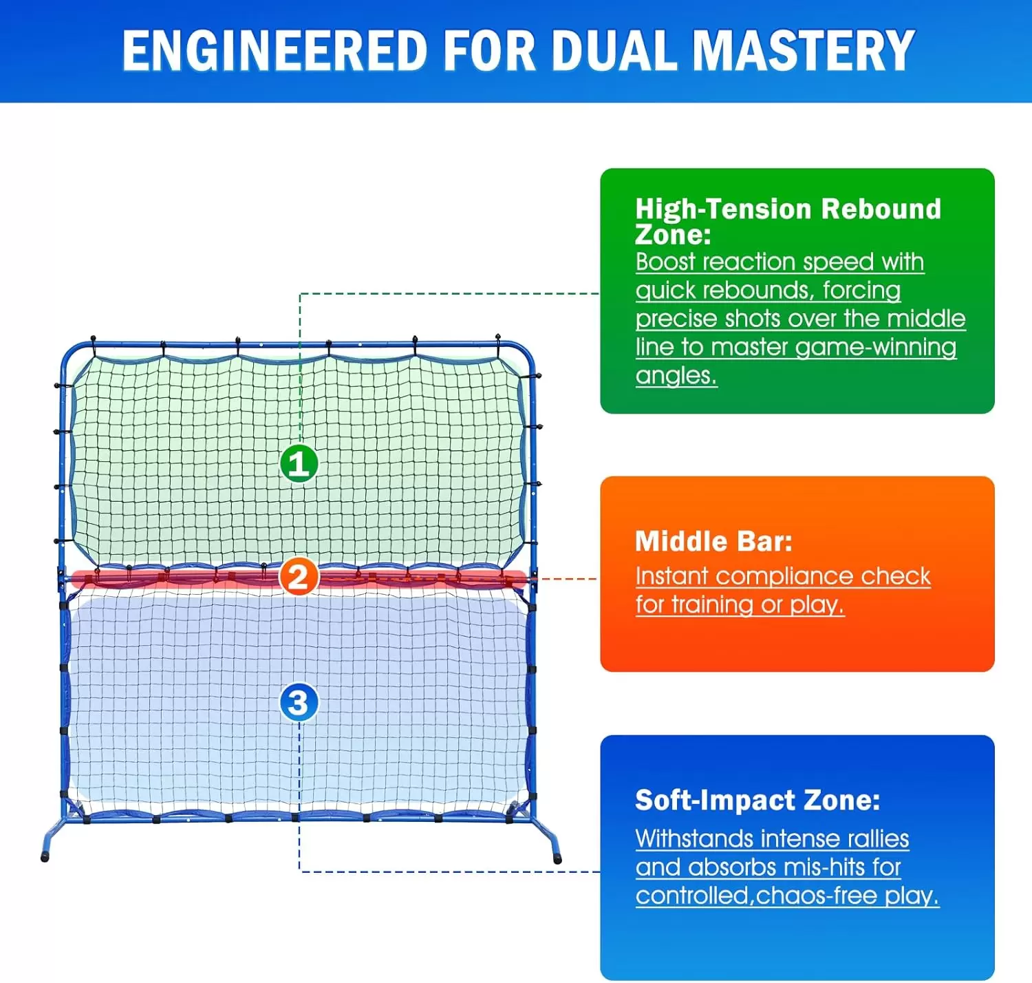 Pickleball em tubo de a&ccedil;o 2 em 1, 5,8 x 5,4 p&eacute;s