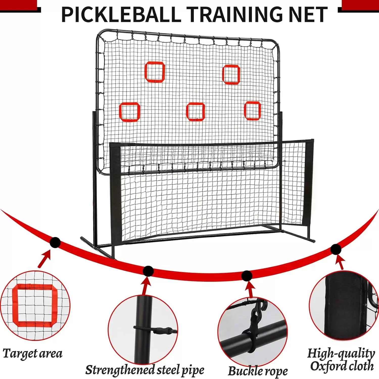 Pickleball IV em tubo de a&ccedil;o 2 em 1 de 6*6 p&eacute;s