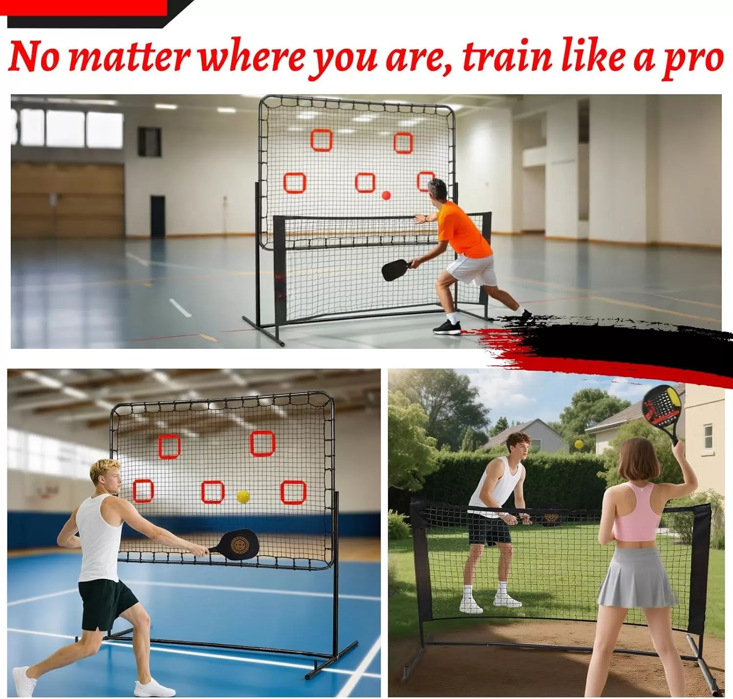 Pickleball IV em tubo de a&ccedil;o 2 em 1 de 6*6 p&eacute;s