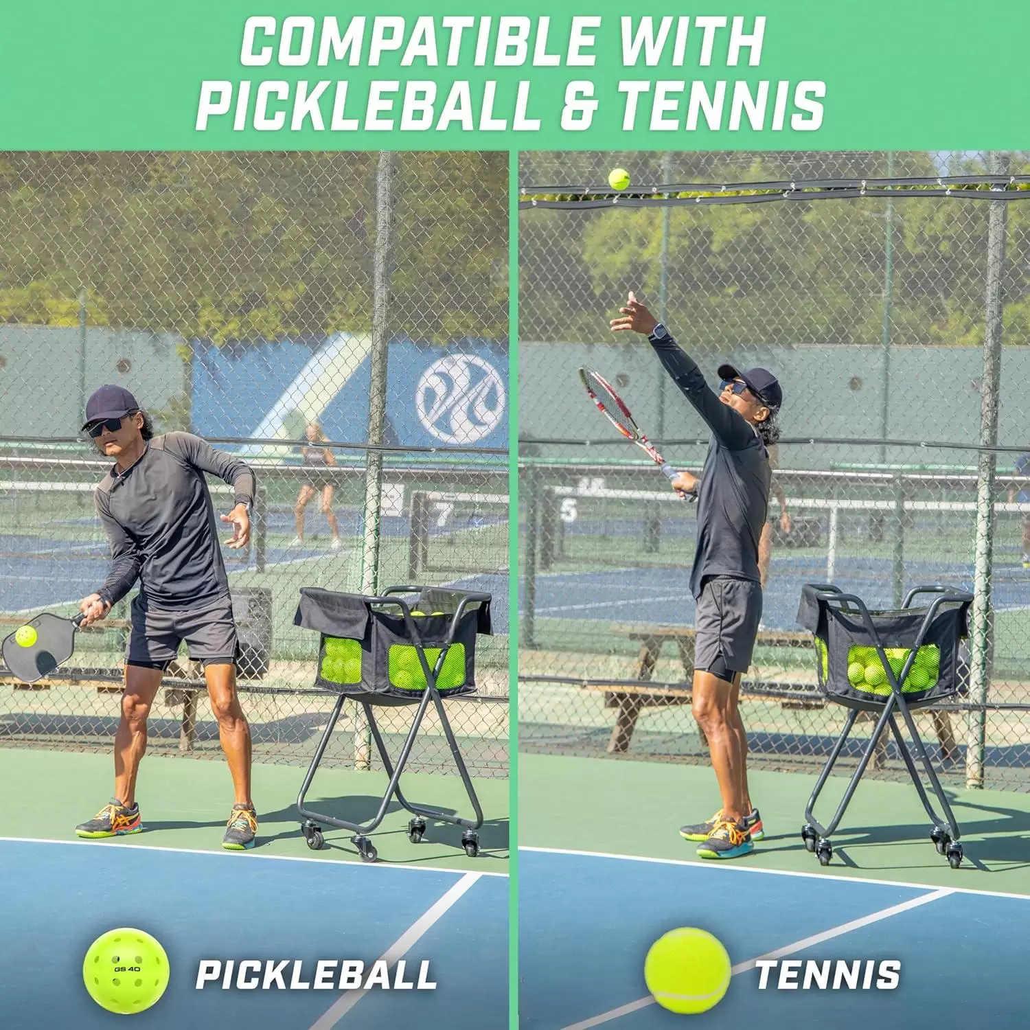 Carrinho de armazenamento para treinamento de pickleball/t&ecirc;nis