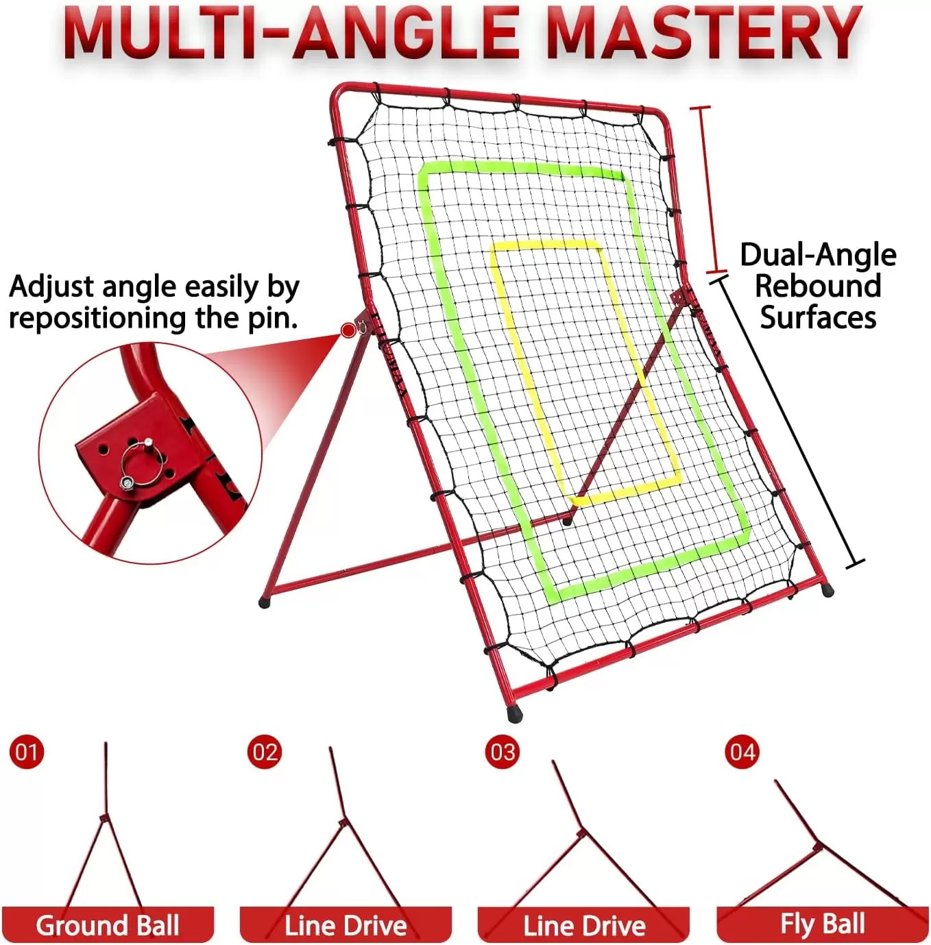 Rede de rebote multiesportiva convers&iacute;vel em tamanho 2-1 II