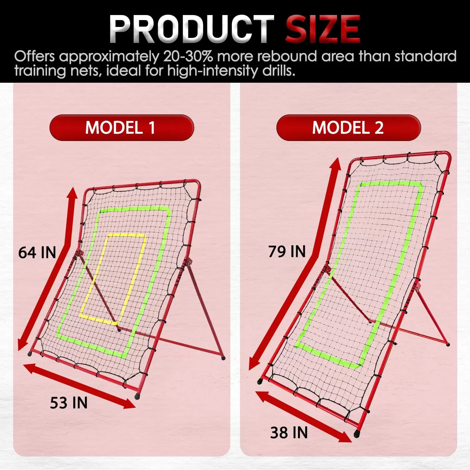 Rede de rebote multiesportiva convers&iacute;vel em tamanho 2-1 II