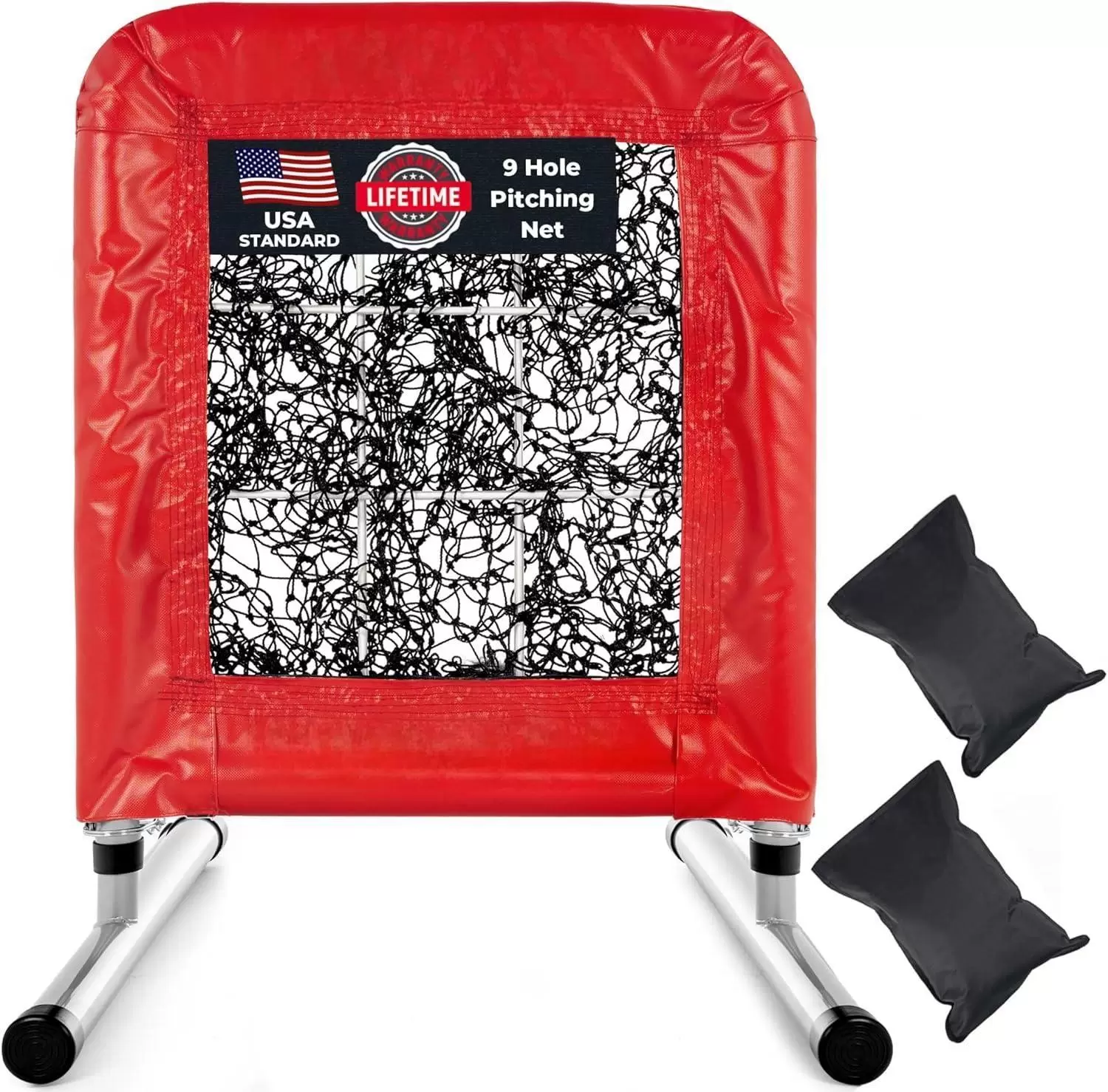 Rede de arremesso de beisebol e softball estilo profissional com 9 buracos