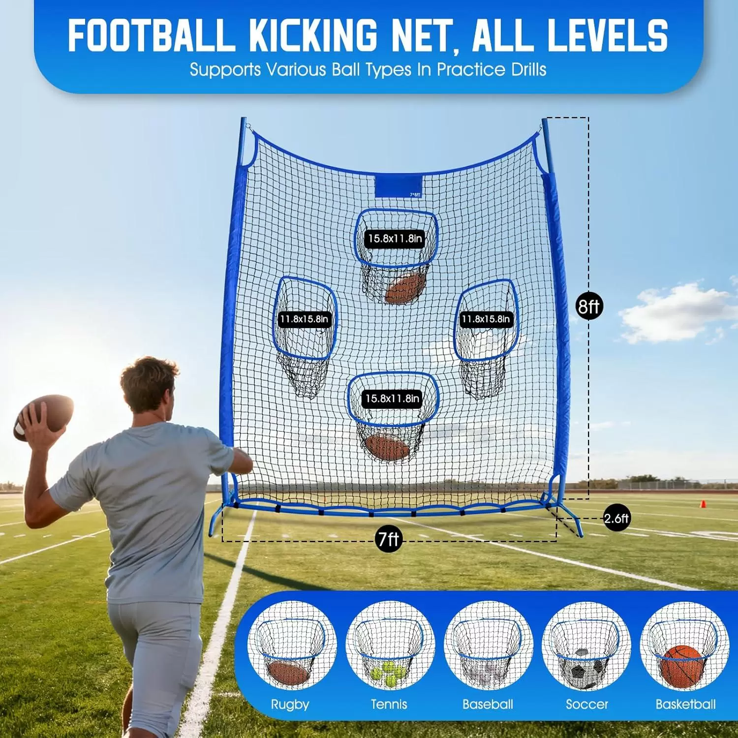 Rede de treino de lan&ccedil;amento de rugby IV