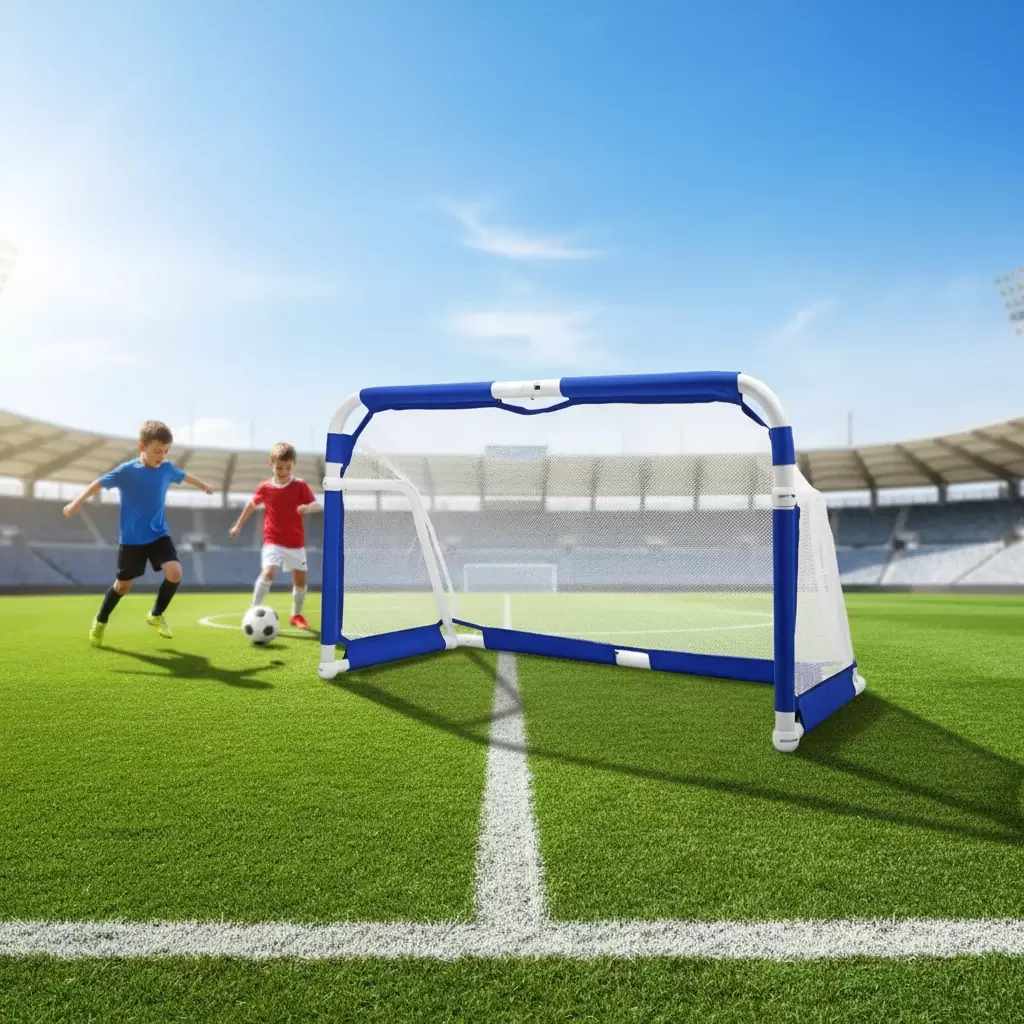 Gol de futebol dobr&aacute;vel em tubo de alum&iacute;nio