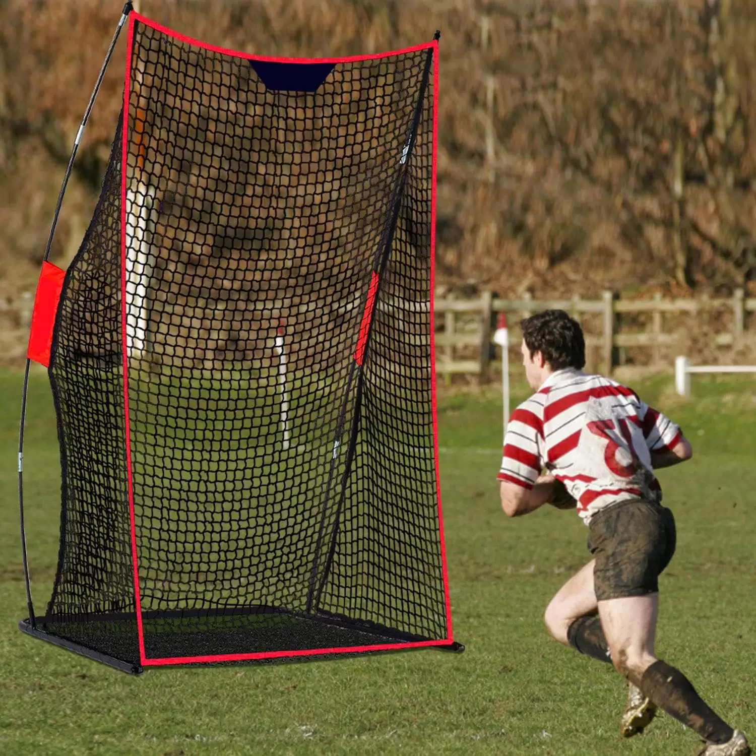 Rede de treino de rugby de 1,20m x 2,10m