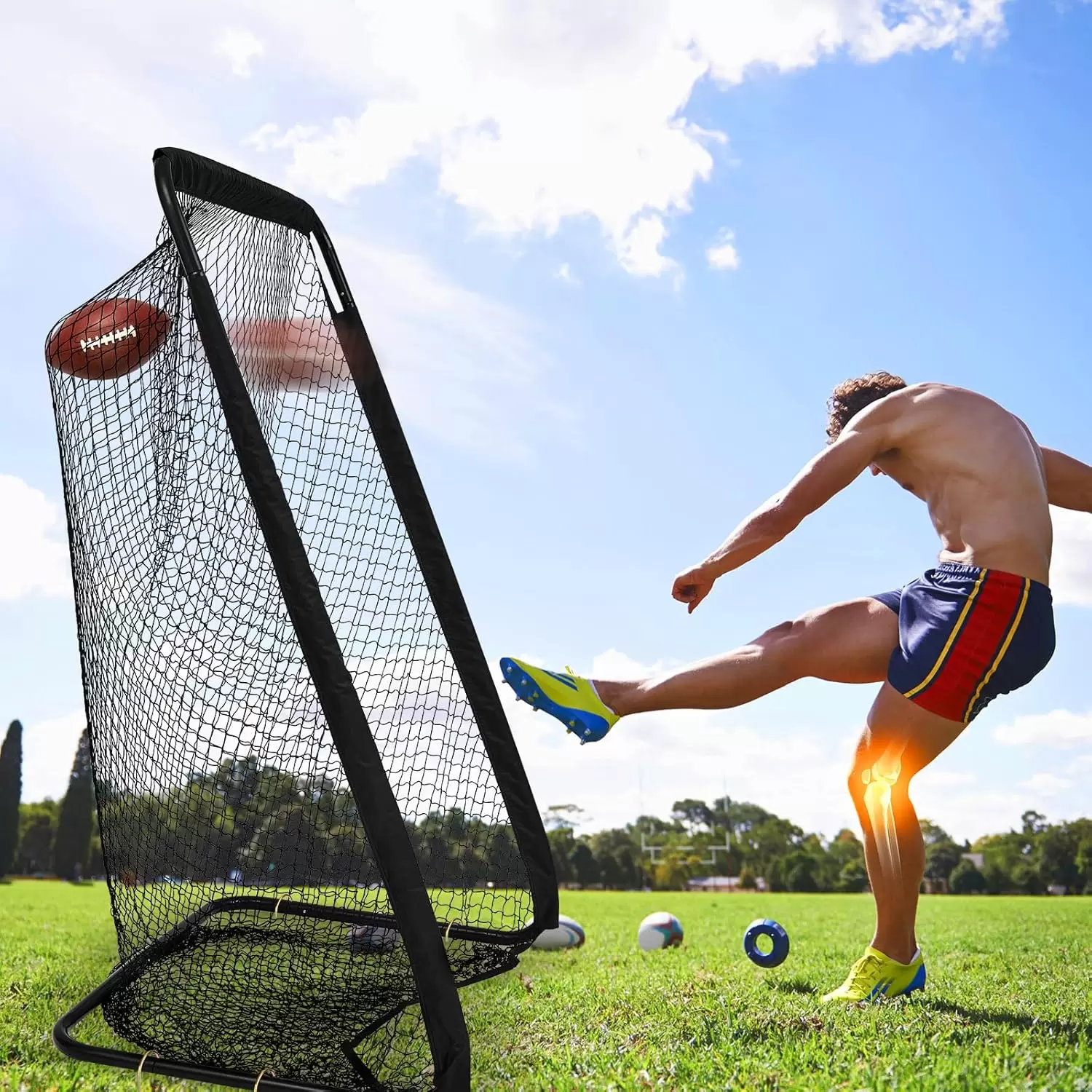 Rede de treino de rugby tubular redonda de alta resist&ecirc;ncia