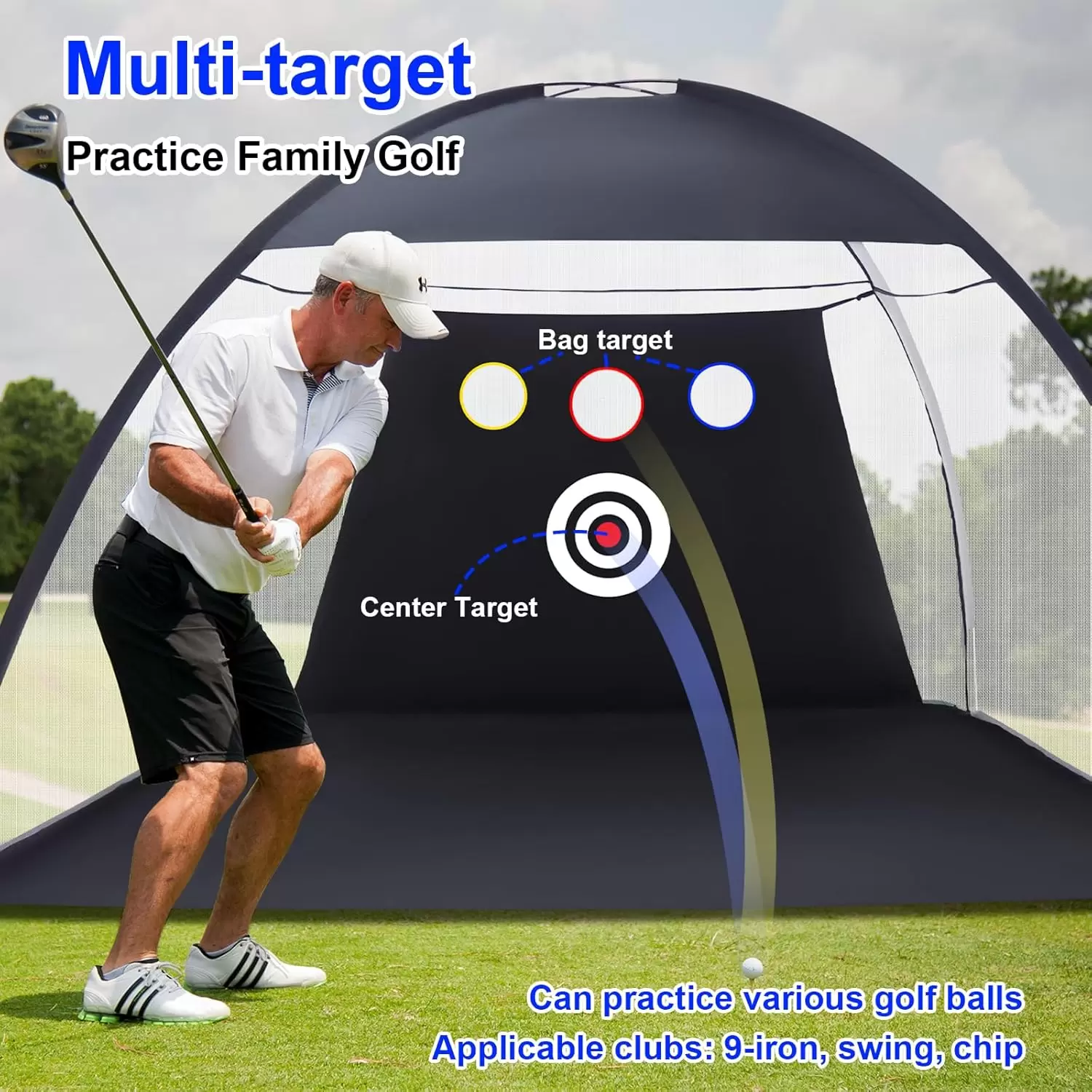 Rede de pr&aacute;tica de golfe estilo tenda &Iota;