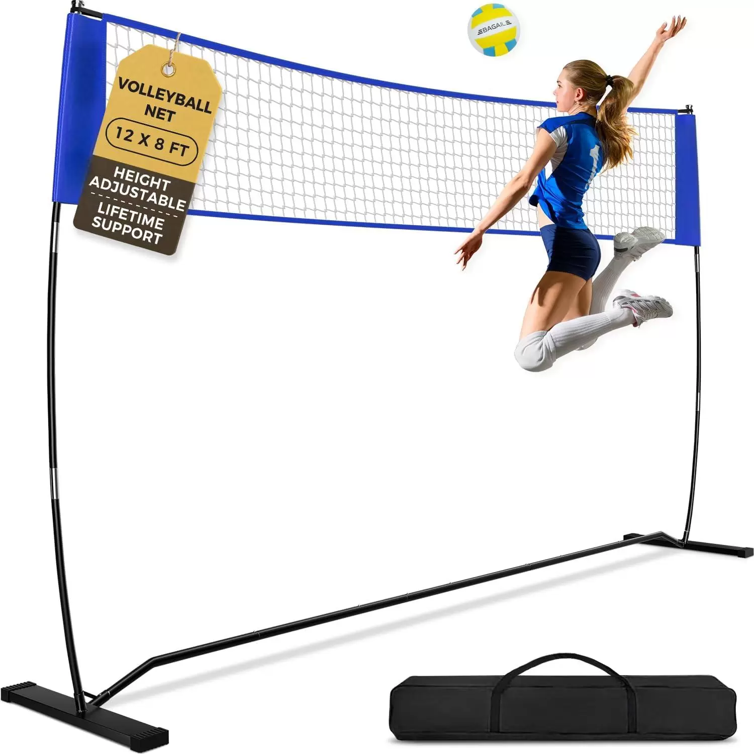 Rede port&aacute;til para treino de voleibol