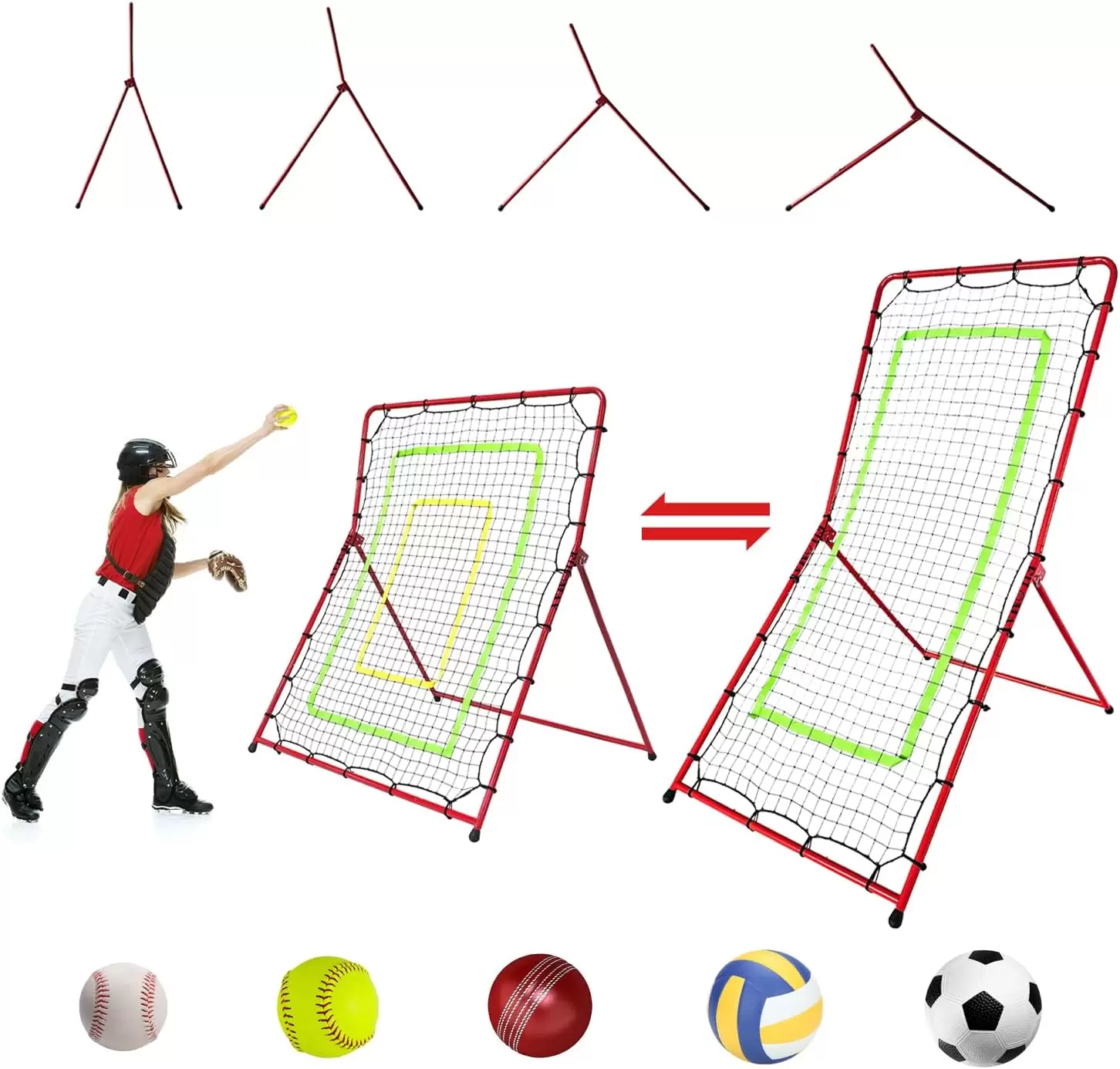 Rede de rebote multiesportiva convers&iacute;vel em tamanho 2-1 II