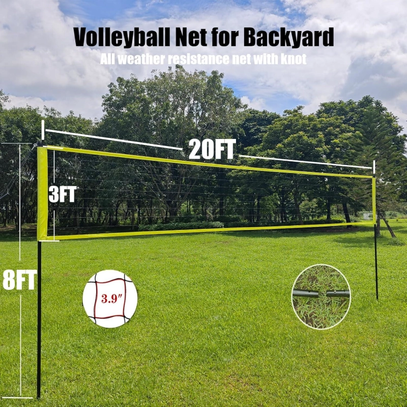 Rede de treino de voleibol multifuncional com comprimento ajust&aacute;vel